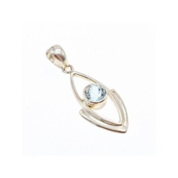925 Sterling Silver Blue Spinel Pendant