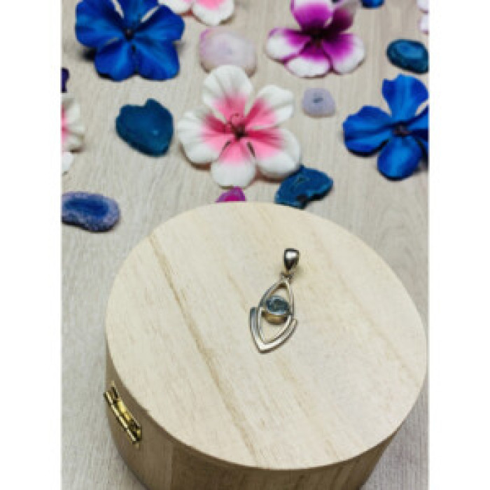 925 Sterling Silver Blue Spinel Pendant