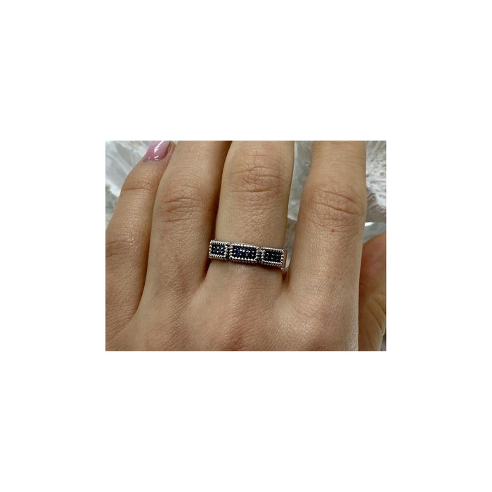 925 Sterling Silver Blue Spinel Ring Size 9