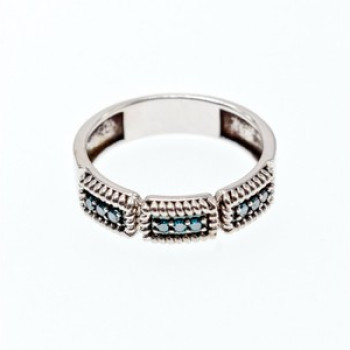 925 Sterling Silver Blue Spinel Ring Size 9