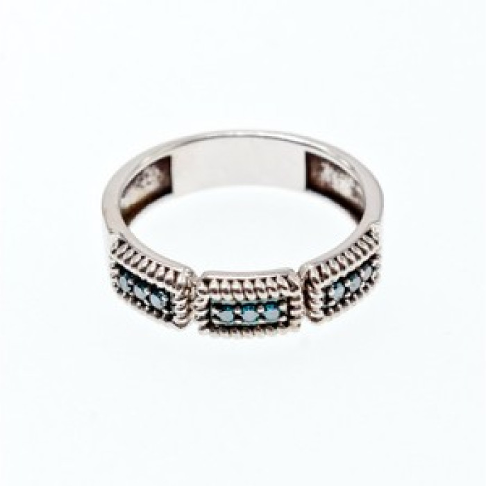 925 Sterling Silver Blue Spinel Ring Size 9