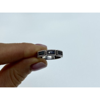 925 Sterling Silver Blue Spinel Ring Size 9