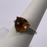 925 Sterling Silver Gold Plated CZ Ring Size 6.5