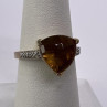 925 Sterling Silver Gold Plated CZ Ring Size 6.5