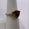 925 Sterling Silver Gold Plated CZ Ring Size 6.5