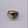 925 Sterling Silver Gold Plated CZ Ring Size 6.5