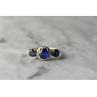 10K YELLOW GOLD LONDON BLUE TOPAZ & DIAMONDS RING SIZE 6.5