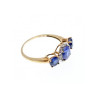 10K YELLOW GOLD LONDON BLUE TOPAZ & DIAMONDS RING SIZE 6.5