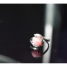 925 Sterling Silver Pink Agate Ring Size 6.5
