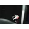 925 Sterling Silver Pink Agate Ring Size 6.5