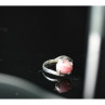 925 Sterling Silver Pink Agate Ring Size 6.5