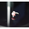 925 Sterling Silver Pink Agate Ring Size 6.5