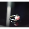 925 Sterling Silver Pink Agate Ring Size 6.5