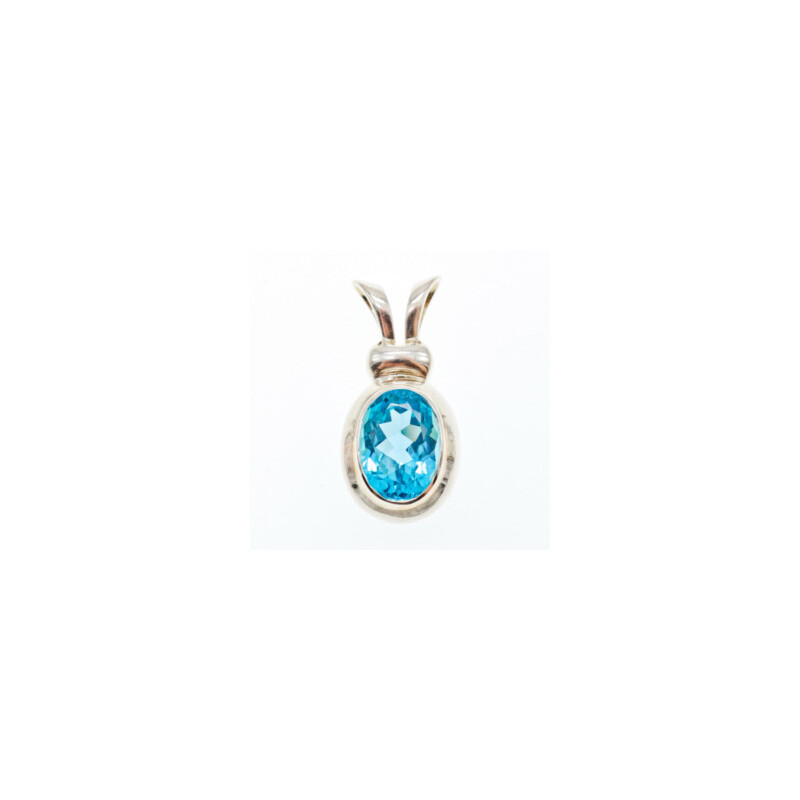 925 STERLING SILVER BLUE TOPAZ PENDANT