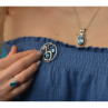 925 Sterling Silver Blue Topaz Pendant