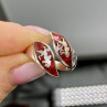 925 Sterling Siamese Silver Enamel Ring Size 5.5 (Adjustable)