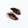 925 Sterling Siamese Silver Enamel Ring Size 5.5 (Adjustable)