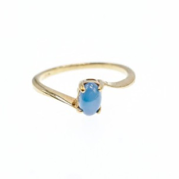 10K Yellow Gold Star Sapphire Ring Size 5.5