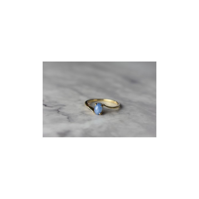 10K YELLOW GOLD STAR SAPPHIRE RING SIZE 5.5