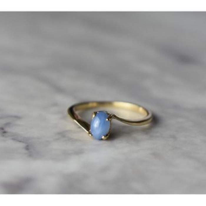 10K Yellow Gold Star Sapphire Ring Size 5.5