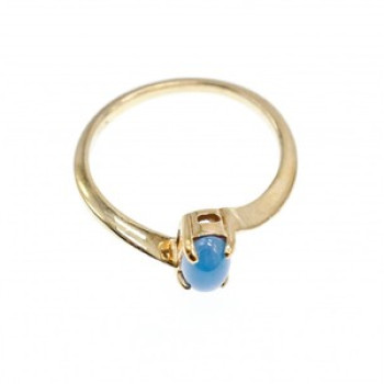10K Yellow Gold Star Sapphire Ring Size 5.5