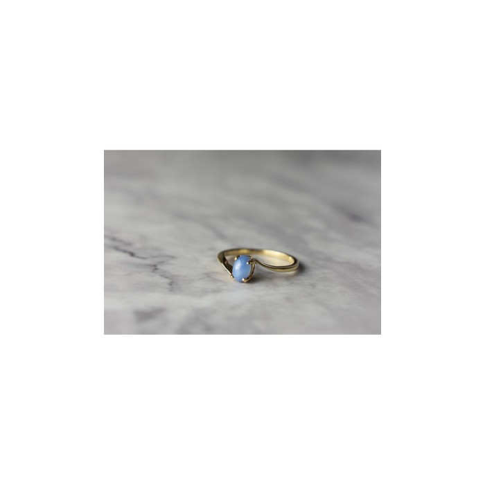 10K YELLOW GOLD STAR SAPPHIRE RING SIZE 5.5