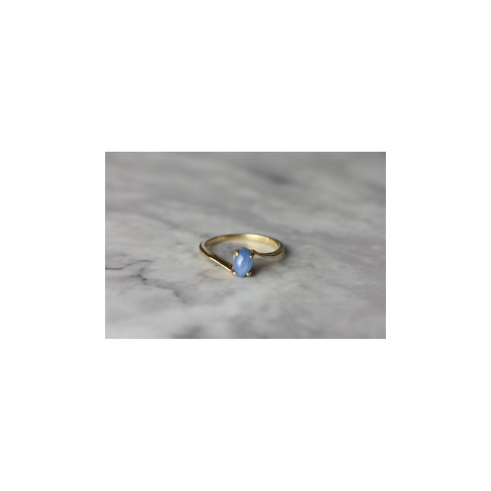10K YELLOW GOLD STAR SAPPHIRE RING SIZE 5.5