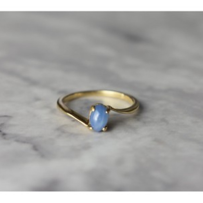 10K Yellow Gold Star Sapphire Ring Size 5.5
