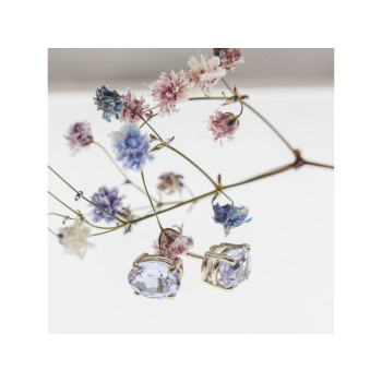 925 Sterling Silver Iolite Stud Earrings