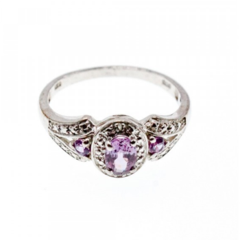 925 Sterling Silver Tourmalines Ring Size 8