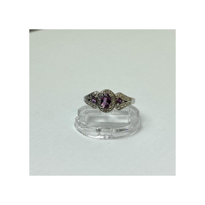 925 Sterling Silver Tourmalines Ring Size 8