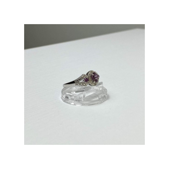 925 Sterling Silver Tourmalines Ring Size 8