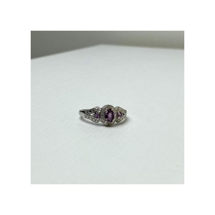 925 Sterling Silver Tourmalines Ring Size 8