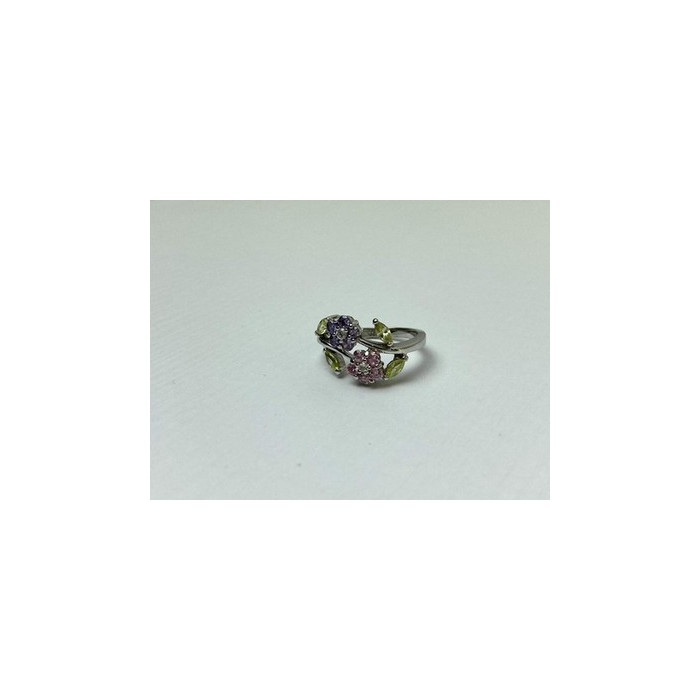 925 Sterling Silver Amethyst, Morganite, Peridot & CZ 
