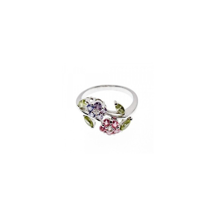 925 Sterling Silver Amethyst, Morganite, Peridot & CZ 