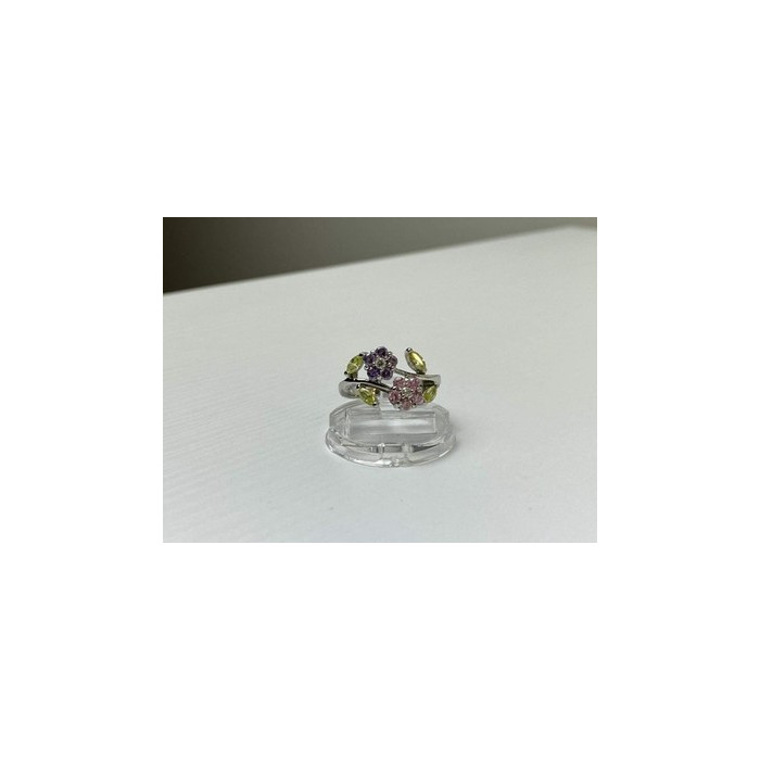 925 Sterling Silver Amethyst, Morganite, Peridot & CZ 