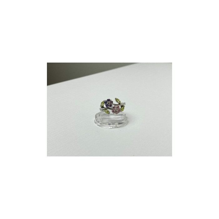 925 Sterling Silver Amethyst, Morganite, Peridot & CZ 