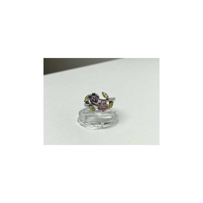 925 Sterling Silver Amethyst, Morganite, Peridot & CZ 