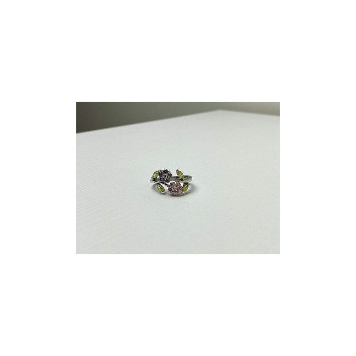 925 Sterling Silver Amethyst, Morganite, Peridot & CZ 