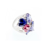925 Sterling Silver Multicolor CZ Ring Size 6