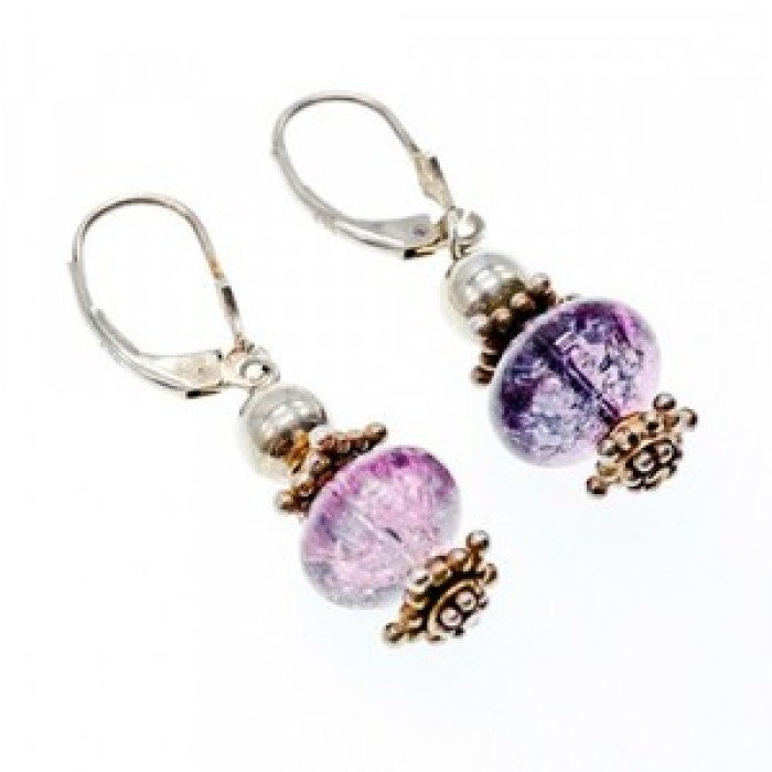 925 Sterling Silver Amethyst Earrings