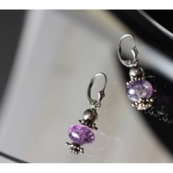 925 Sterling Silver Amethyst Earrings