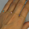 925 Sterling Silver Gold Plated Gemstones Necklace Length 15/16.5 Inch