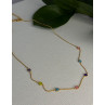 925 Sterling Silver Gold Plated Gemstones Necklace Length 15/16.5 inch