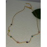 925 Sterling Silver Gold Plated Gemstones Necklace Length 15/16.5 inch