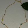925 Sterling Silver Gold Plated Gemstones Necklace Length 15/16.5 Inch