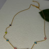 925 Sterling Silver Gold Plated Gemstones Necklace Length 15/16.5 Inch