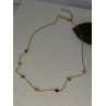 925 Sterling Silver Gold Plated Gemstones Necklace Length 15/16.5 inch