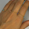 925 Sterling Silver Gold Plated Gemstones Necklace Length 15/16.5 Inch