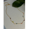 925 Sterling Silver Gold Plated Gemstones Necklace Length 15/16.5 inch